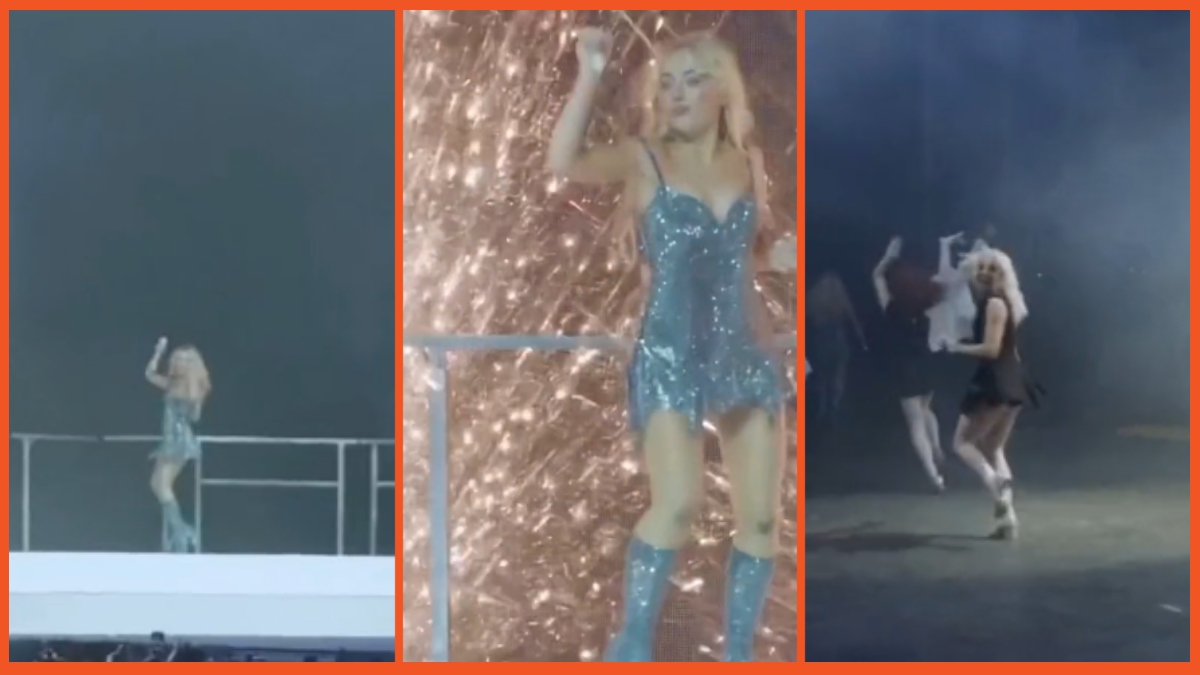 Sabrina Carpenter's lighting affect doesn't go as planned as she screams mid-concert