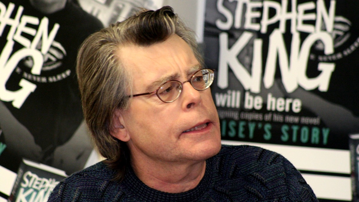 Stephen King during the popular book-signing event at Asda supermarket in, Watford, England