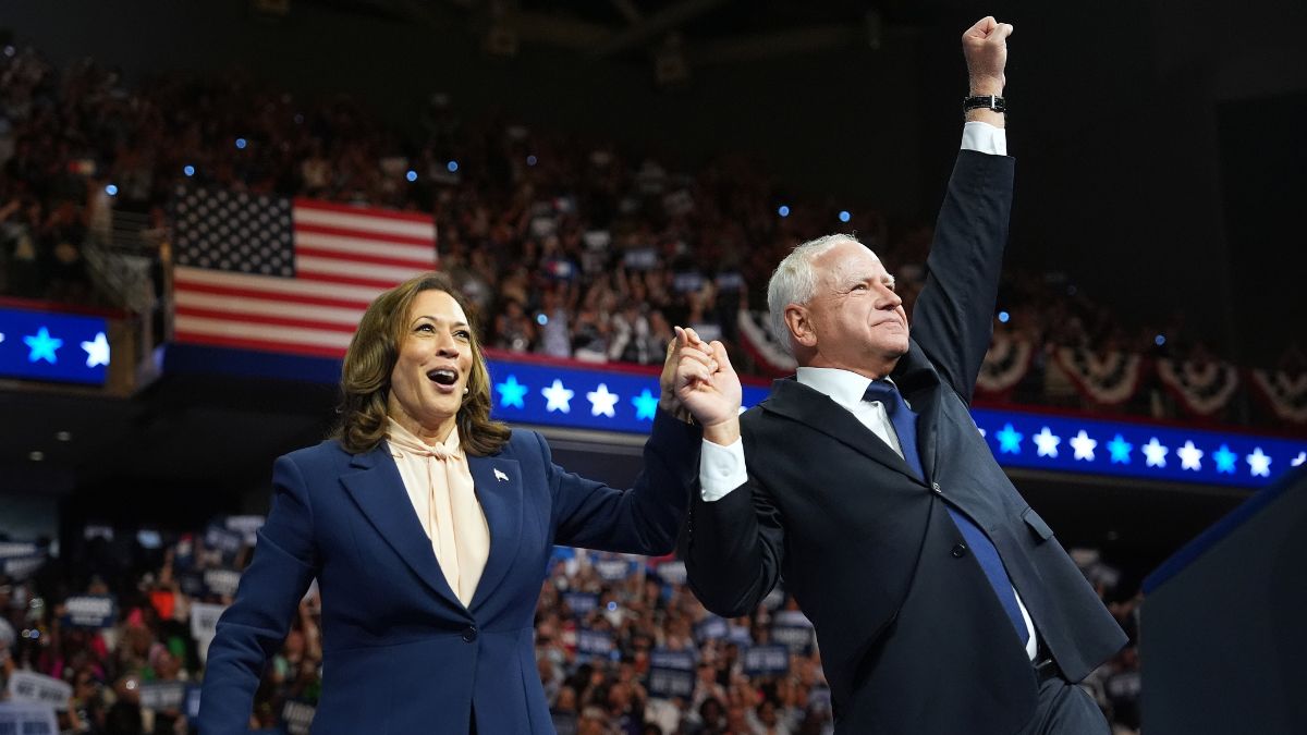 Kamala Harris And Running Mate Tim Walz Make First Appearance Together In Philadelphia