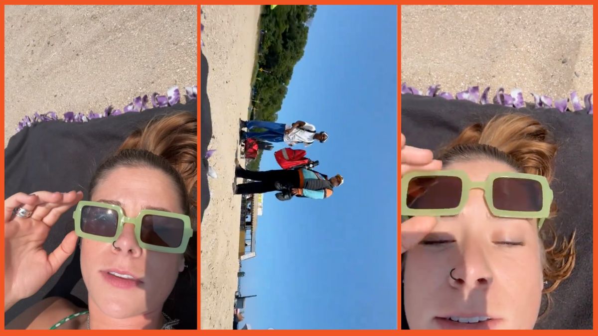 Woman rejects man on beach viral TikTok