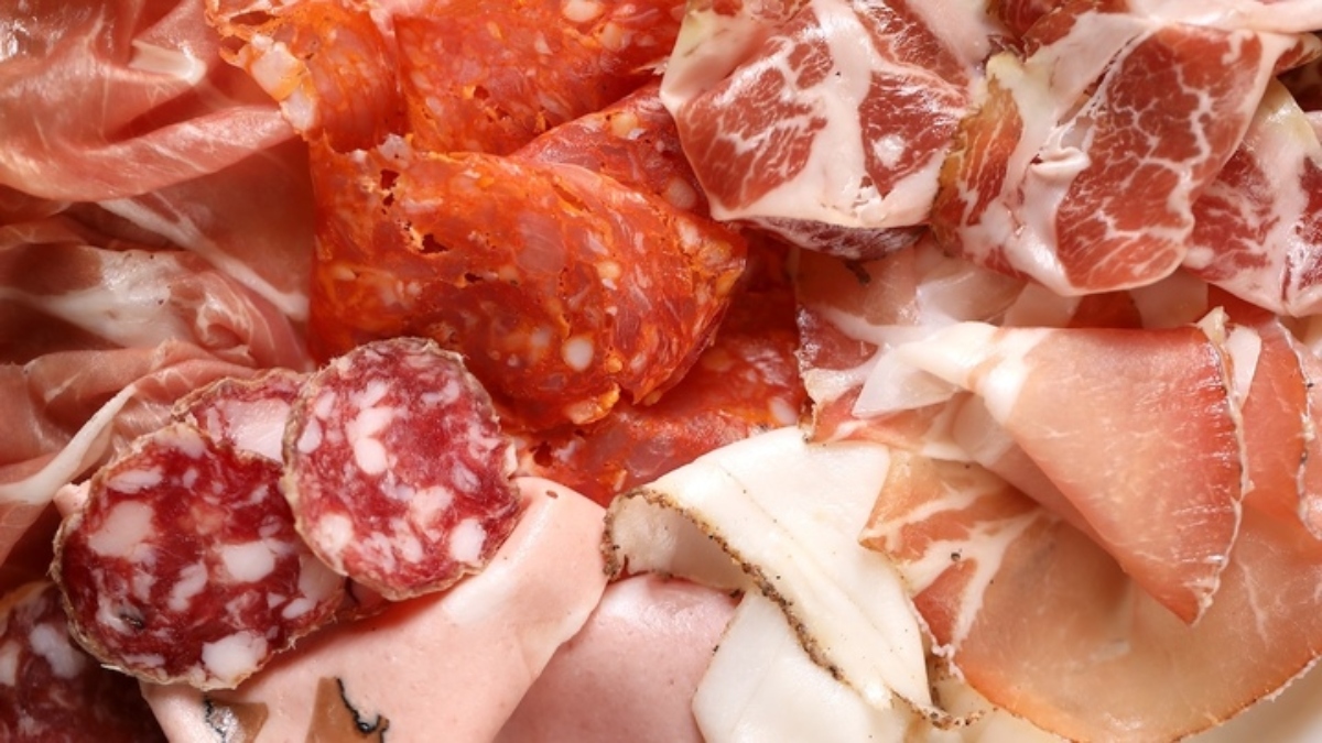 Charcuterie Salumi plate in Rome Italy in Italy, Lazio, Rome