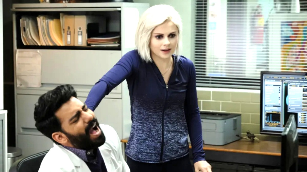 Rahul Kohli and Rose McIver in iZombie