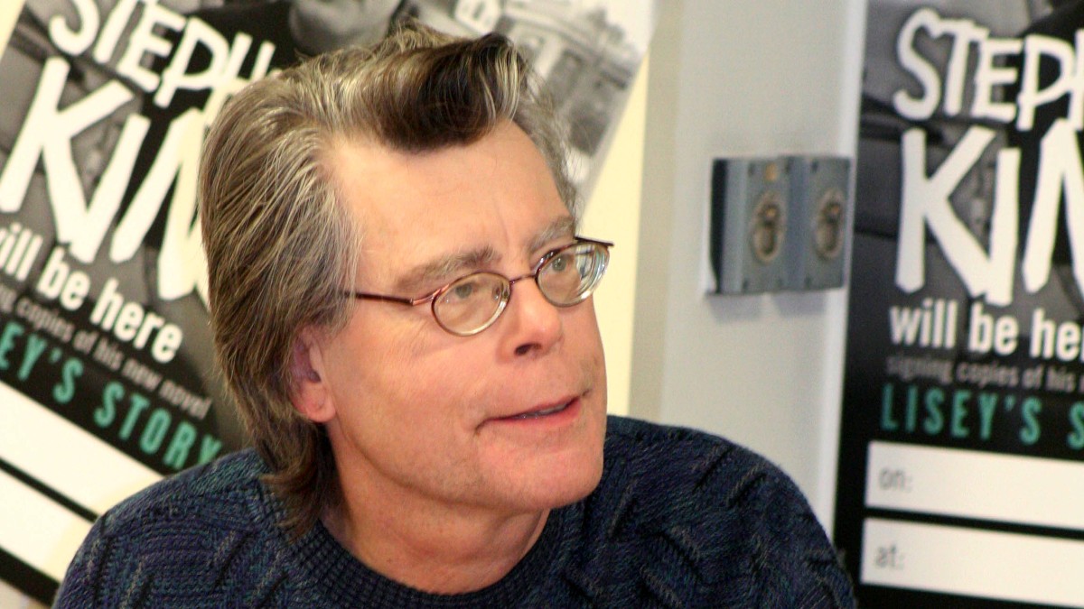 Stephen King during the popular book-signing event at Asda supermarket in, Watford, England