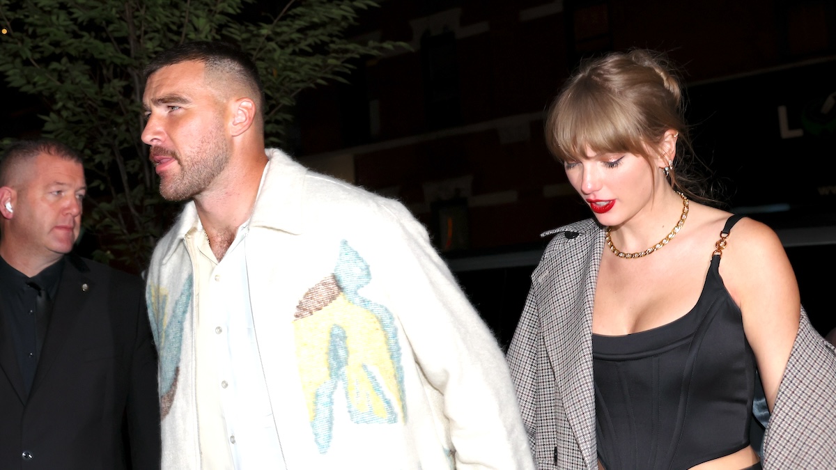 Travis Kelce and Taylor Swift outside Catch Steakhouse in NYC in October 2023